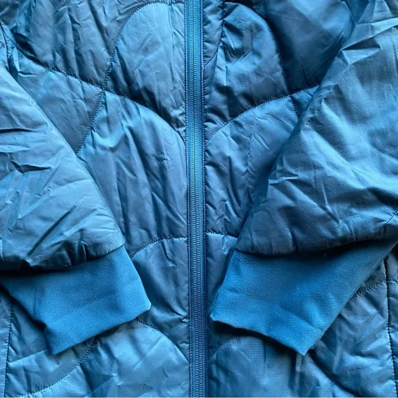 NORTH FACE DOWN SUMMIT SERIES HOODED INSULATED PARKA JACKET BLUE GREEN - Picture 4 of 8